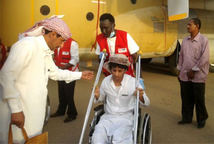 وصول الدفعة الثانية من الجرحي والمرضي اليمنيين الي مروي الطبية