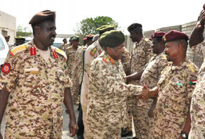 رئيس الاركان يتفقد القوات السودانية باليمن ويؤكد دعم الشرعية في اليمن