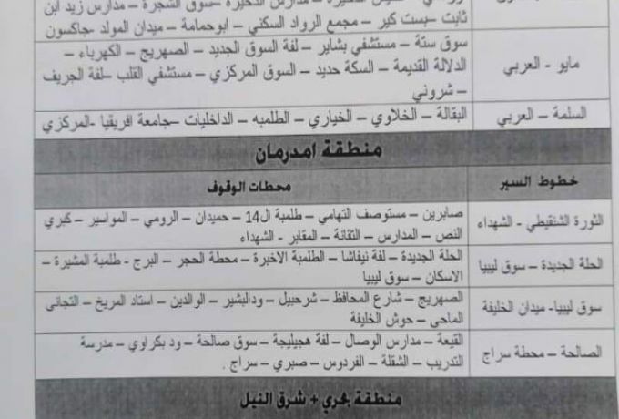 شركة المواصلات تعلن جدول ترحيل طلاب ولاية الخرطوم
