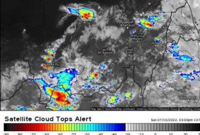 توقعات بهطول امطار رعدية بولاية الخرطوم وعدد من الولايات .